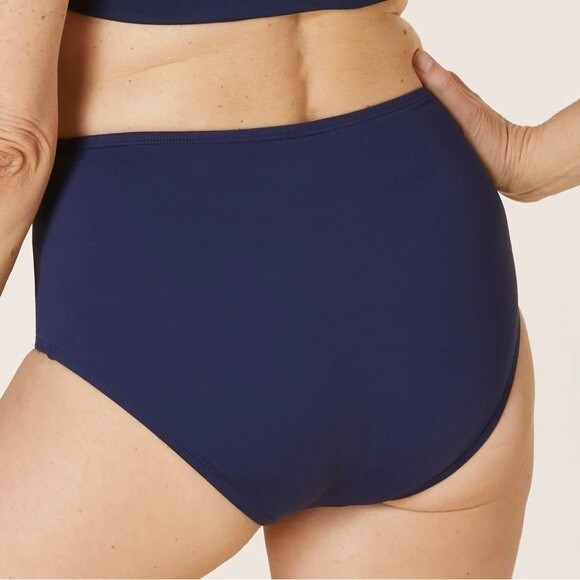 Andie Swim Navy Size S The High Waisted Bikini Bottom Stretch Classic Modest - Picture 7 of 7